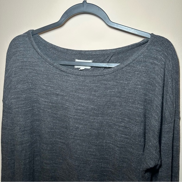 Lou & Grey Signaturesoft Charcoal Knit Open Back Long Sleeve Top Size Large - Picture 10 of 16